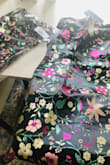 So I bought this dress for my stepdaughters to walk in at our wedding ceremony. The dress looks gorgeous online and even better in person. I am not sure what the Twin's exact measurements are but they are a little bigger than the model and have a medium. The medium seems to fit true to size. Shipping was easy and fast. - Morgann W.