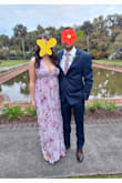The pattern and style of this dress is so so so beautiful but the fit was off for me. It was so tight where it zipped up at the top in the back that I could barely clasp it, but the chest and straps were so big, the straps kept falling off of my shoulders. It also puffed out at the side boob area making my chest look very wide. I folded some fabric under my underarm area and sewed it to remove the puffy look. I got one good photo at the wedding I wore it to and then had to wear a cardigan over it the whole wedding because the straps kept falling off. In retrospect, I should have just returned it because of the fit. It is a gorgeous dress but leave yourself enough time to get it altered or use double sided tape. - Kasey C.