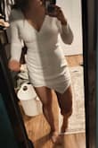 Absolutely love this I got it for my bachelorette party. I'm usually a large sometimes medium, went with large to be safe and it fits great. Super comfortable and easy to wear a bra with. Love the fact it's shorted as well. - Alysha L.