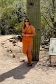 I bought this dress for a trip and absolutely love it.  Fits true to size.  The color is exactly how it looks in the photo. - Rachel M.