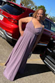 Was a little long but if you wear high heels. It will be fine. Great quality dress - Angela C.