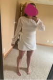 I ordered this dress to wear for my bridal shower that is coming up. I ordered a large and an XL. I could not get the L over my butt (I am bottom-heavy). The XL is still a little tight but it's ok to wear. Will be short when I sit down. It's very cute tho, it's going to be great for my shower! - Nicole A.