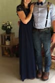 I wore this dress in my friend's wedding and it was perfect! It's pretty and simple, but I love how the back adds a little spice by being open! - Alyssa M.