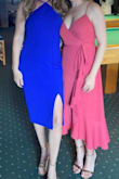 Love this dress and got a ton of compliments on it! I tried on a x-small and a small and I am kind of in between so went with the small because of the bust area. Comfortable and flirty and the color is gorgeous. I bought the shoes too. I don't normally wear heels so I won't opine on comfortability. The best part is the price. The entire outfit for less than $100. Can't beat it! - Jessica P.