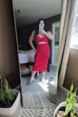 Love this dress! The skirt part is a little too much material but it fits great everywhere else. It is sophisticated, sexy, and classy. Can't wait to wear it to a Summer wedding I have in June! - Canhnha L.