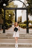 Loved this dress for my grad photos!!! It's so cute and simple, plus it photographs so well! I love the little sleeves too. So cute! - Harriet T.
