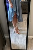 These shoes are so freaking cute and easy to walk in. The strap around my toes is really tight though it kinda hurts. But I'll still wear them. - Hali B.