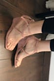 I haven't worn them yet, but it looks like they will be comfortable. The materials look great. The color was perfect.
I will need one hole more in the ankle strap but hope it looks great. - ANABEL A.