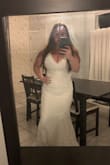 This is my wedding dress for my small backyard wedding and I couldn't be happier. I did have to get it hemmed a couple of inches because I'm short but otherwise it's perfect. - Kiana T.