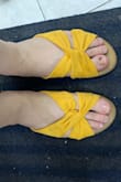 It looks so good on my feet and feels nice too! I wear them so many times already especially for long hours shopping. >pThe sole is very soft and comfortable. Absorb the pressure perfectly that my feet didn't hurt so much after a long walks. Most of the other flat would do but this isn't. - Huda M.
