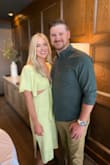 I wore this for a rehearsal dinner for an April wedding, it was beautiful and looked great with a little spray tan. I'm not used to a low v cut, you self-tie it and I did adjust it a few times in the bathroom as it loosened up. - Angela G.