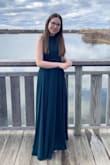 I had my spring formal last weekend and was really looking for a high neck styled dress like the green dress. I just barely succeeded with this one because the first 2 dresses I ordered were small. Turns out I needed an XS! Though my mom had to shorten it to go perfectly to my toes with 3.5-inch heels, in the end, it was a perfect match for me at the dance! - Melissa P.