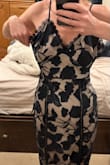 Wanted to love this dress but it was so large. I am normally a small or medium at Lulus so I ordered a small based on other reviews. When I received it was so large around the bust I wanted to return it but they did not have an XS. So instead I got it tailored and end up spending 60 dollars on alterations in order for it to fit properly. The dress is already pricey so with the alterations it was much more than I wanted to spend. Make sure to order a size down! - Alison O.