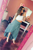 I'm so glad that I bought this. It's easy to wear and really cute with a skirt or jeans. I have worn it with and without a bra- either works. - Jeanette S.