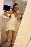 This dress is so perfect! It is great material and isn't too short, but not too long, it is very classy and flattering! I got lots of compliments on this dress, 10/10 - Sierra B.