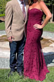 This dress is absolutely gorgeous! The compliments in person and on social media were endless. I ordered several dresses from Lulu's for my niece's wedding and selected this one. For most of the other dresses, I was a size large but decided to size up in this because of the mermaid fit. It fit like a glove and it was perfect! - Nanette B.