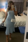 I got so many compliments on this dress! I paired it with white accessories (heels + purse) and I thought it contrasted perfectly. The zipper is a little finicky around the waistline but overall fits well. I have a contrasting hip-to-waist ratio and it hugged me nicely without being too rigid to dance in. - Alexa G.