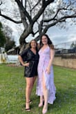This dress is extremely cute and comfortable! Since the wind was a little crazy that day I had to be careful with it, but that's with any dress with a slit. It fit well and I didn't feel too hot or cold throughout the wedding we attended. I would definitely recommend! - Chandler L.