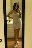 Got this with the idea of wearing it for my bachelorette party, it's super cute in person and looks just like the photo! It's true to size and fits me perfectly & comfortably, but my only gripe is that the length is a little short. If that's a concern I would try to order a size up to see if that helps with the length issue, worst-case scenario just wear some nude spandex or shorts underneath! - Rowan E.