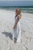 Super cute! It's very flattering and the floral embroidery is a really nice feminine touch. I wore it for a beach engagement photoshoot and it was perfect! The dress is quite long& even with heels it was too long on me so be prepared to take it in for hemming. - Stephanie H.