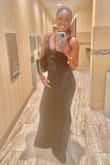 The dress fits just right. It was a little long even with heels but still loved it! I thought the straps would annoy me because they seem to be a little stretched out but they look good and didn't annoy me at all once I had the dress on. Highly recommend. - Jasmine S.