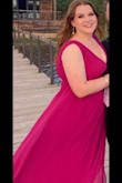 I loved this dress and the color is stunning! Be prepared to buy boob tape or pasties because there is no support there whatsoever! The under arm cut is low so I sewed it up. Perfect length for my height but couldn't wear heels. - Elizabeth S.