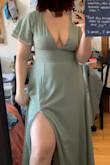 I got this dress for a wedding I am attending and it was perfect for the spring. I will have to get it altered due to personal preference. However, this dress was very flattering for my body type and made the chest look very nice yet still secured. The sleeves were very nice and flowy and added a nice element to the dress. I recommend - Sydney V.