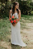 The dress was beautiful! It was a bit long, as I was wearing sandals. It showed my figure and I got several compliments on the dress. It was the perfect dress for our small ceremony. - Kristen M.