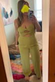 This jumpsuit makes me feel invincible. I can't wait to wear it to an event.
Sidenote: I have bigger legs and I did end up going with an XL because the L was a little too tight on my legs. I wear a size 30 in GAP jeans. - Rachel W.