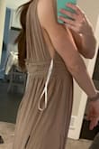 Liked it, didn't love it! Very nice fabric and true to size. Unfortunately this color washed me out. Tried the same dress in silver and that color wasn't flattering either. Very elegant dress, just not for me. - Cassandra R.