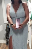I ordered this for a wedding dress and I honestly figured I would be returning it. The first one I even tried but it is so darn cute that I will be keeping it. It absolutely fits perfectly. I don't even have to wear a bra with it because it hugs the jugs and keeps them where they should be. I am a 36 E or F so I was a little worried. I wasn't sure it was going to zip up but it has a little give to it so I got it zipped and then I was so excited to see how well it fit. For the price, it is a steal!! I only have my try-on pics so they will have to do for now!  Thanks, Lulus for a great, inexpensive dress!! Love it! - Lori A.