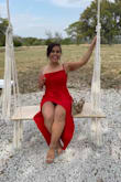 This dress is a true showstopper. I wore it to a friend's wedding in Austin and received so many compliments. I originally ordered this dress in a size Large but had to exchange it for an XL because it runs VERY small, so be aware of that when buying. The two different sleeves are very flattering and still stay up while out on the dance floor. The slit does come up pretty high, so that's something to be aware of. The material is of great quality and maintained its structure the whole night. Another bonus - it didn't wrinkle! All in all, I couldn't be happier about this dress and am just waiting for another occasion to wear it again! - Beth B.