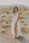I loved this dress for my engagement photos but it was a little big but I safety pinned the sleeves and I may need to have it hemmed at the bottom. Other than that it truly was a heavenly fit and flowed really nicely - Noelle B.