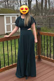 This dress fit perfectly. After having two babies I was really looking for something not so revealing but still a little sexy. I felt very comfortable in this dress. Was pretty long even with heels. - Stephanie B.