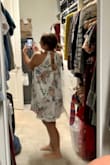 This dress is amazing. Gentle pattern, wonderful neck line, silky, great length! - Danielle O.