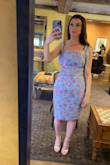 This is such a unique dress! My only complaint is that the pockets stuck out a bit awkwardly.  I had them fixed in alterations. I also shortened the skirt so it didn't over power me.  It looked beautiful, unique, and expensive.  It is well made for the price! Loved!!! - Sara J.