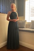 It is amazing!!! I love the fit love the open back it's just so beautiful! It's long, but with heels it is thr perfect length. I got the green colour and absolutely love it on my pale skin. - Jade O.