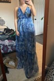 I love these dresses! I got the pink/purple one as well and they are beautiful. Great quality and fit me really well! I just needed the bottom hemmed because of my height. Overall beautiful gowns fit me well! (Alterations not shown in picture). - Jordan R.