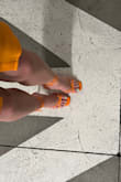 Those heels look very cute but they are extremely uncomfortable! And I do wear high heels all the time. The straps are not giving you any support and it hurts between your fingers like hell :( I threw mine away the same night :( - Natalia N.