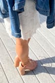 I love these shoes so much. I wore them for Easter and for my bridal shower. But I will find every excuse to wear them. They are pretty comfy depending on what youre doing. I love the straps and you make them how you want and it just takes a plain color heel and spices it up. - Taylor S.