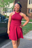 The material is so lush and it just highlights my skin. I am a little bug in the middle so I was scared it will not fit but it fits perfectly. It made me the star of the night! - Abisola O.