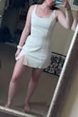 Hugged right above the hips a little too much for my liking. Cute dress, but didn't love on me. - Isabel I.