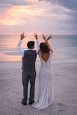 This dress was exactly what I wanted for my beach wedding.  It was very comfortable and well made.  It didn't feel heavy even in 90 degree weather.  I ordered a small and was thankful it had some stretch for my curvy lower body.  Order it. You will not be disappointed. - Alisha G.