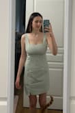 This is one of the most flattering dresses I have worn in years! As soon as I put it on, there was a smile on my face. The fabric has a little bit of stretch that makes it easy to move in, it fits to my shape without being tight, the straps are comfortable, and there is support in the chest. This dress checks off all my boxes. I would buy this in more colors! - Kate M.