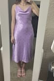 First off - I don't think this is the WORST dress ever. But it has its problems. 1) The fabric sits too high on the straps, no matter how you adjust them. 2) There's SO much fabric at the neckline. Maybe having more cleavage would solve the problem. 3) It's a pinkish-purple and not a true lavender. Just not my shade! Small is my typical Lulus dress size. Shoes are Lulus (of course!) - Ana K.