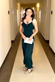 So happy with this. I'm typically a medium, but the size chart put me at a large, which fit perfectly. This isn't listed as tall, but I'm 6'0" and I loved how it fit! Received lots of compliments. Beautiful color. - Lisa S.