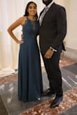 Great dress!!! Fit perfectly, beautiful color and hides your stomach if it's not perfectly flat. I loved the flowy bottom and the slit. I did have to get it hemmed because I'm short. Only downside is the fabric is hard to clean. - Aleena H.
