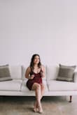 Wore this dress for graduation pics. Good and thick material. I loved the length and fit of the dress. - Veronica R.