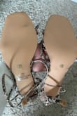 I ordered these shoes in a size 7. Both shoes are labeled as a 7 but are CLEARLY not the same size. Very disappointing and unprofessional. I tried returning them, but receiving 2 different sized shoes was not a criteria for returns or exchanges, so I am stuck with these mismatched shoes.
Also, very uncomfortable and almost unwearable. - Kirsten L.
