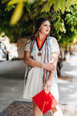 I bought this dress for the intention of wearing it for graduation. It is perfect! It's lightweight, so you don't get too hot, but it is also not see-through at all! Loved this dress and probably will keep it for use in other occasions! - Emily L.